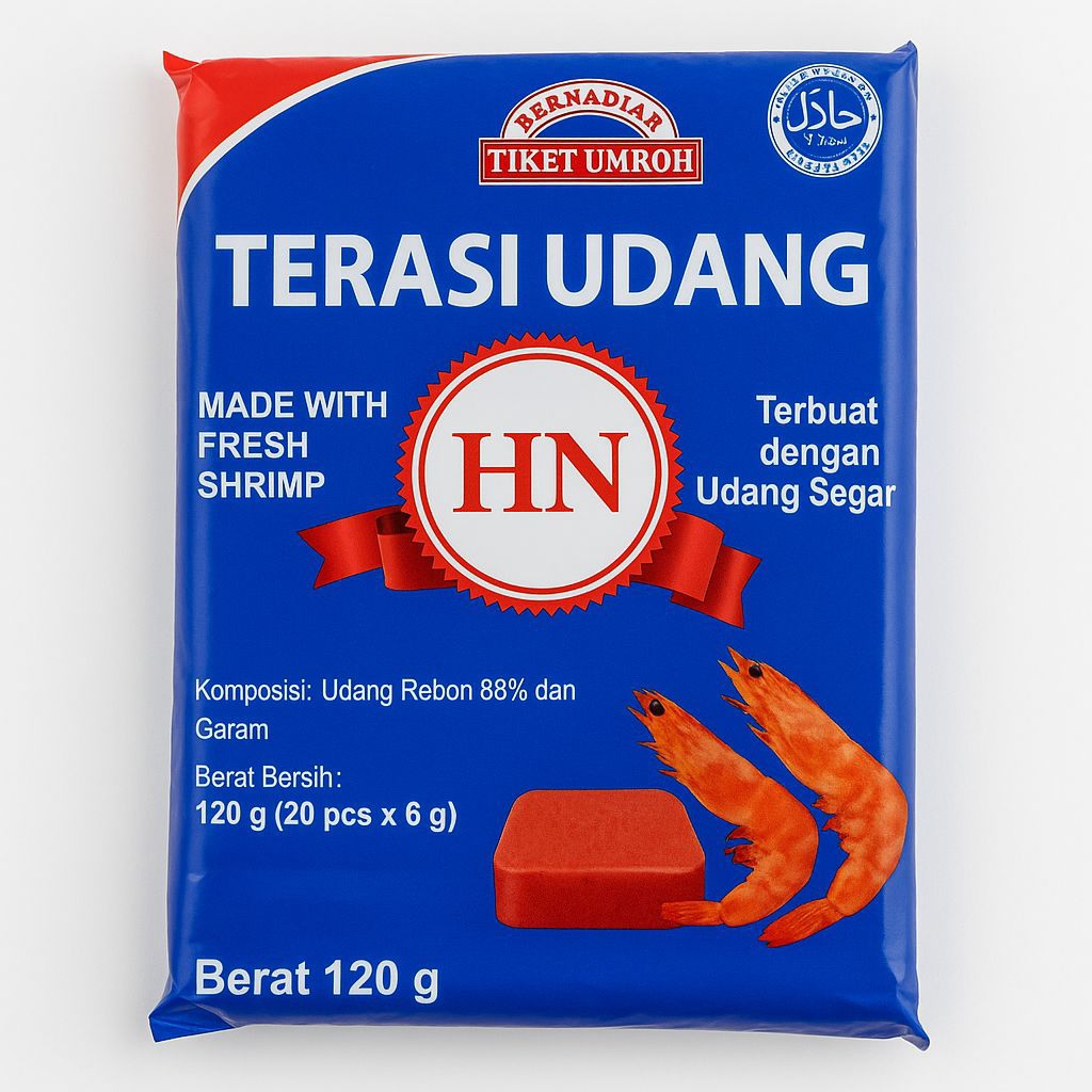 

Terasi Udang HN 120g (20 pcs x 6g) – Terbuat dari Udang Segar Rebon 88%