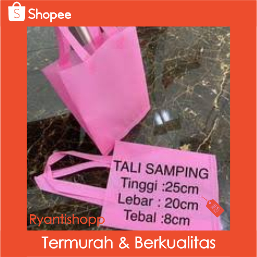 

Tas Spunbond Goodiebag Tebal Polos Serbaguna /Tas Spunbond Tali Lipat Samping uk 20x25x8cm