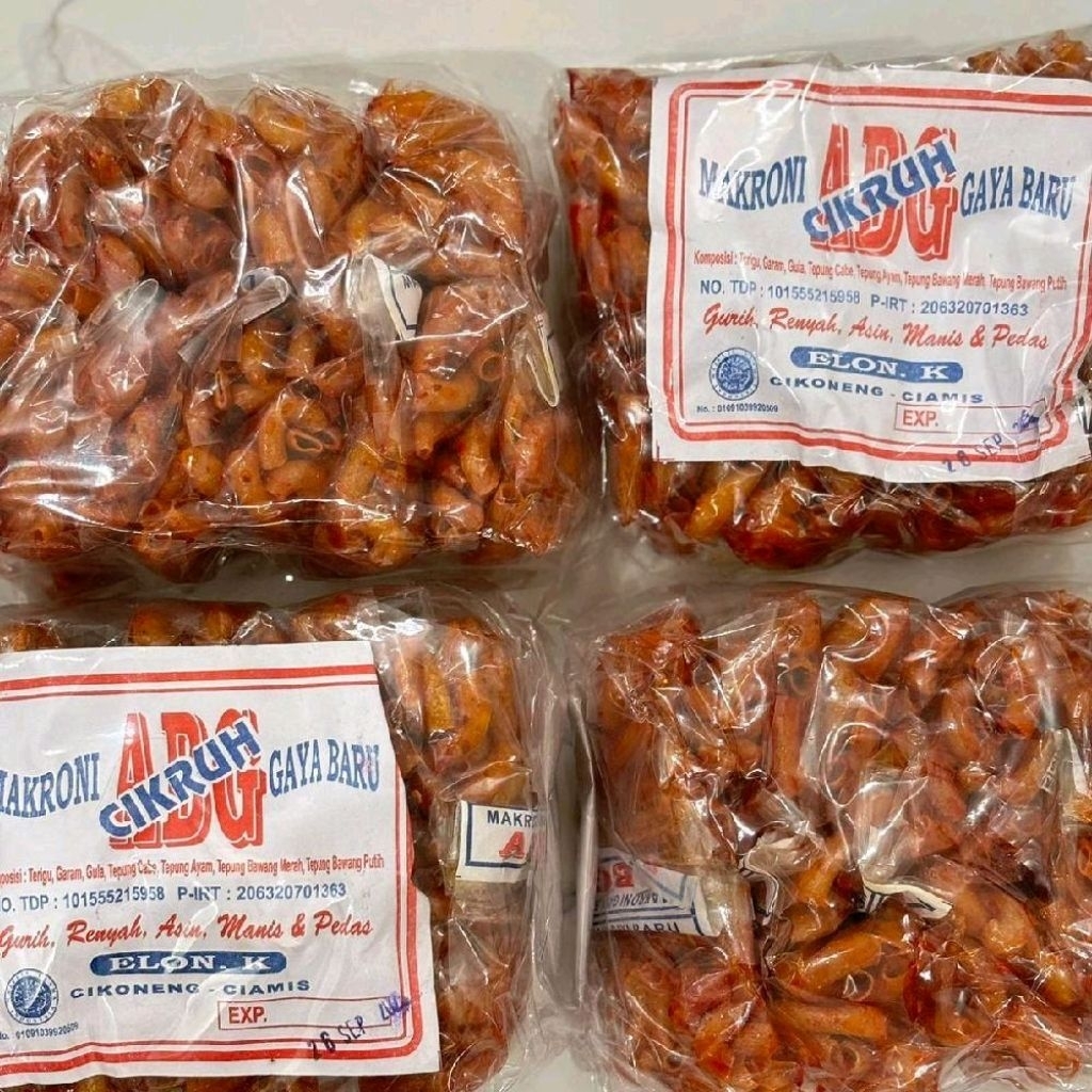 

makaroni ABG cikruh isi 20pcs kecil | gurih | renyah | Pedas | Camilan | Asin | Snack Makaroni Bantat Cemilan Macaroni murah organik original Daun basreng rasa pedas
