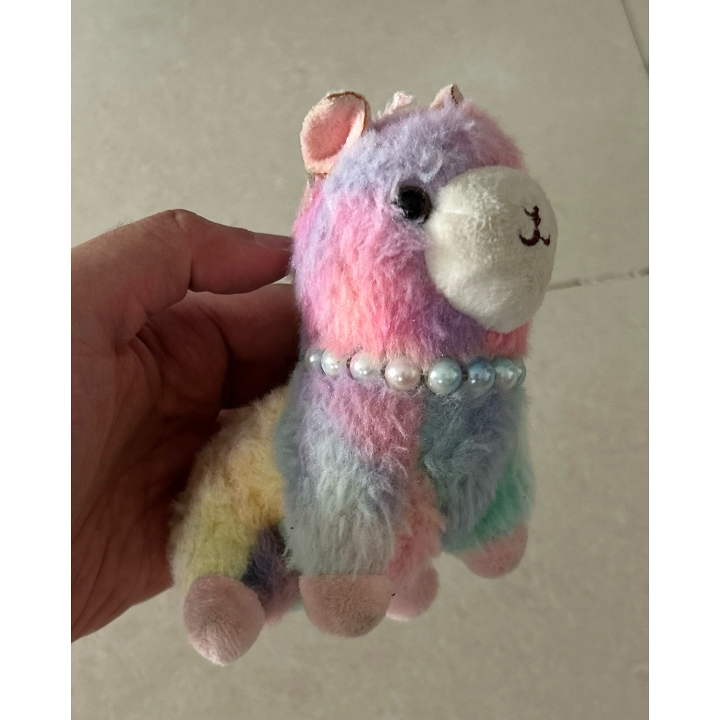 rainbow alpaca boneka plush mini