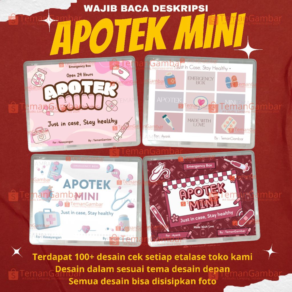 BOX APOTEK MINI & STICKER APOTEK MINI | DESAIN PART 11