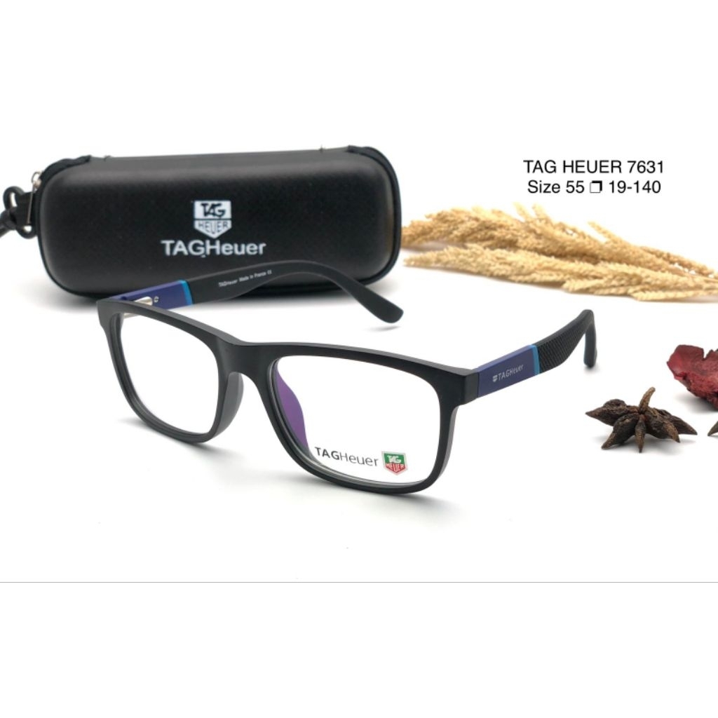 frame kacamata sport pria tag heuer 7631 paket lensa bluray
