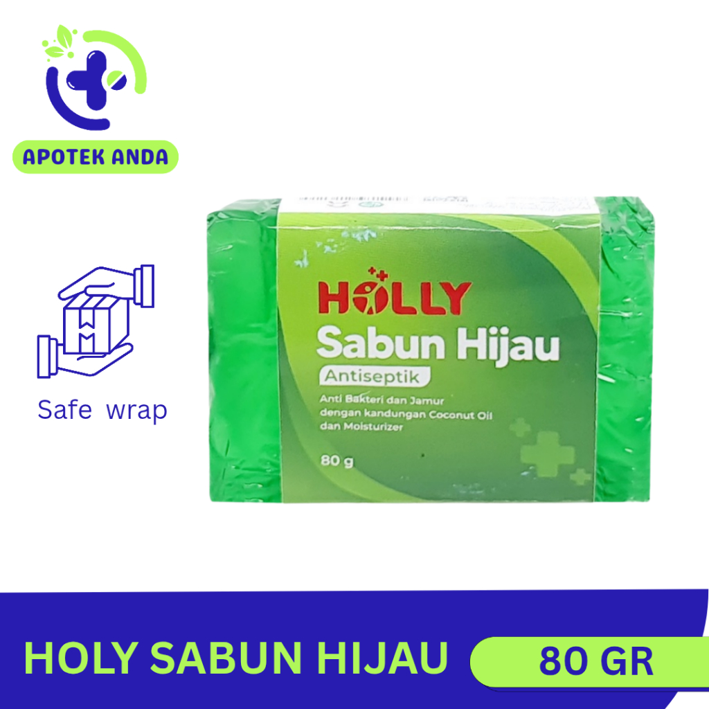 HOLLY SABUN HIJAU ANTISEPTIK  80 Gram / Holly Sabun Hijau Antiseptik