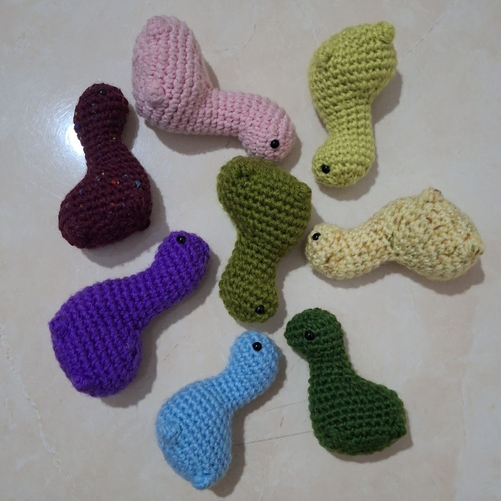 Boneka Rajut Dinosaurus | Crochet Amigurumi Keychain
