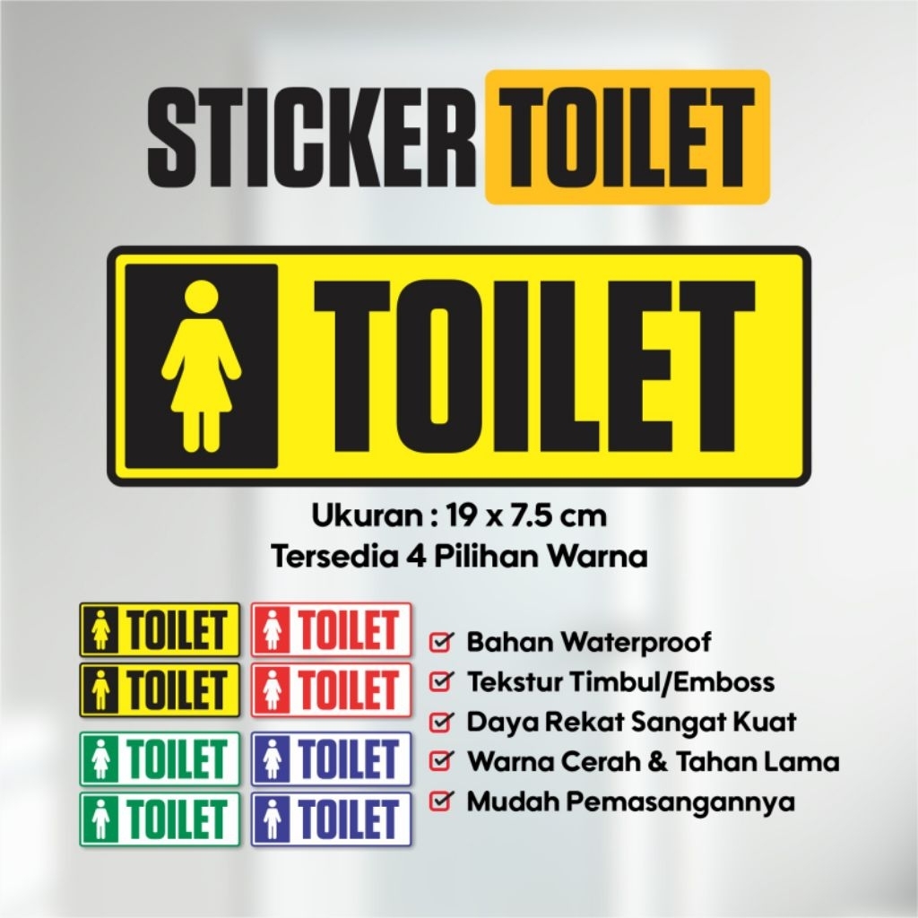 Sticker TOILET kamar mandi cewek cowok waterproof