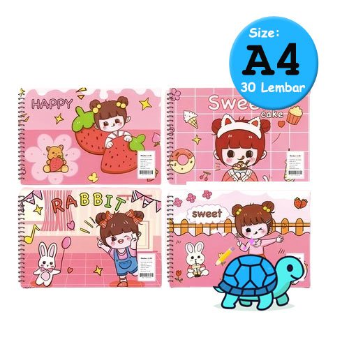 

Aimilo Buku Gambar A4 30 Lembar – Spiral 360° Kertas Tebal 100gsm Tema Girl untuk Mewarnai & Menggambar