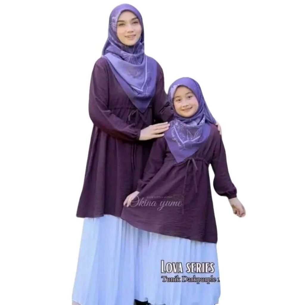 Tunik Couple Ibu Dan Anak Perempuan Bahan Crinkle Premium Ukuran XS S M L XL XXL umur 0-10th Baju At