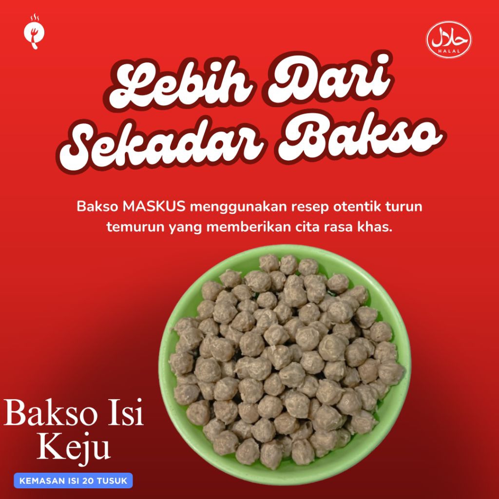 

Frozen Bakso Isi Keju Kemasan Vakum Isi 20 Butir