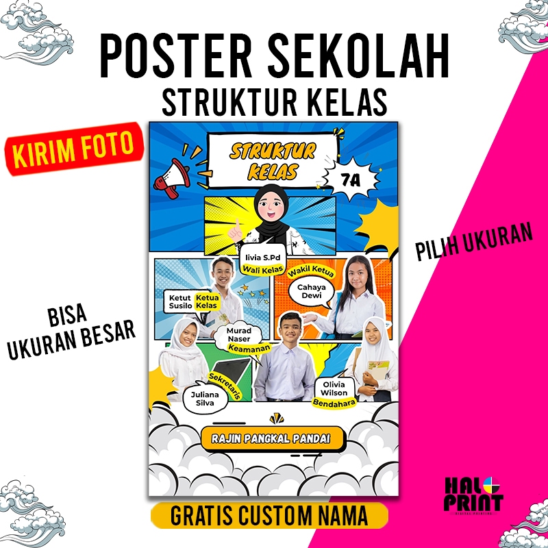

STRUKTUR KELAS CUSTOM EDIT FOTO DAN NAMA - POSTER SEKOLAH