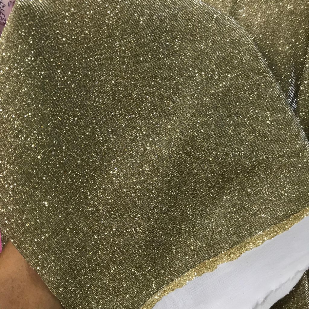 kain spandek glitter - kain glitter antik - kain spandek metalik - kain spandek glitter import