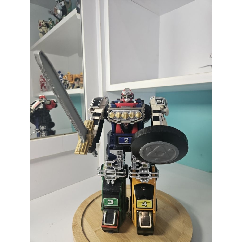 DX Power Rangers Megazord RV Robo Bandai (Pedang, Tameng dan part lampu di mobil biru 3D print, bemp