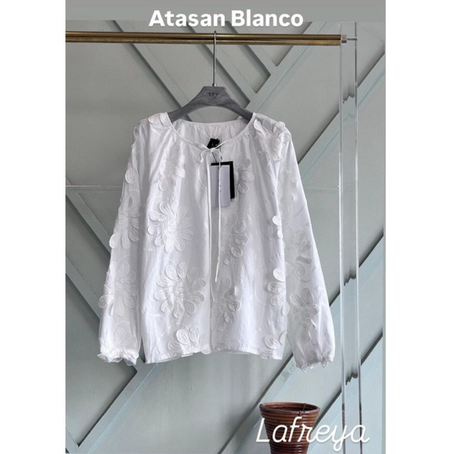 atasan blanco,atasan lfy, atasan lafreya, blouse bangkok, atasan putih, blouse bkk, atasan mewah