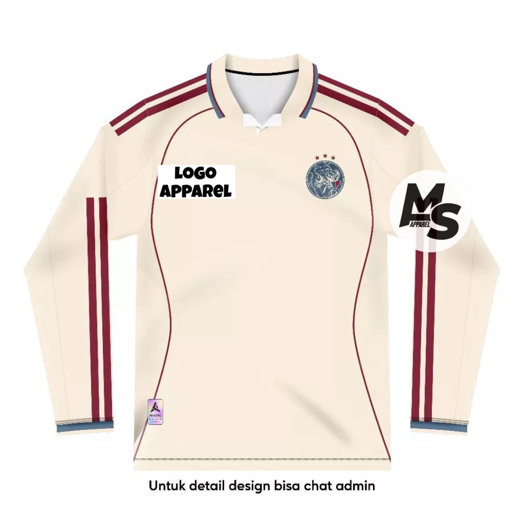 Jersey Ajax Amsterdam Away Third Longsleeve 2025/2026 - Jersey Ajax Longsleeve Third 25 26 Terbaru F