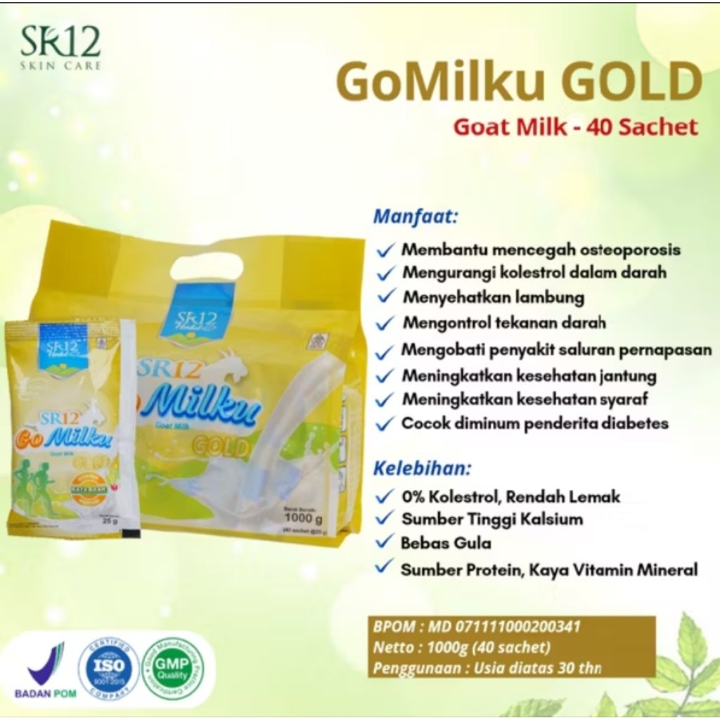 

[TERLARIS] Gomilku Gold 1000gr 40 Sachet / Susu Kambing Etawa Bubuk SR12 Bisa COD / Bayar Ditempat