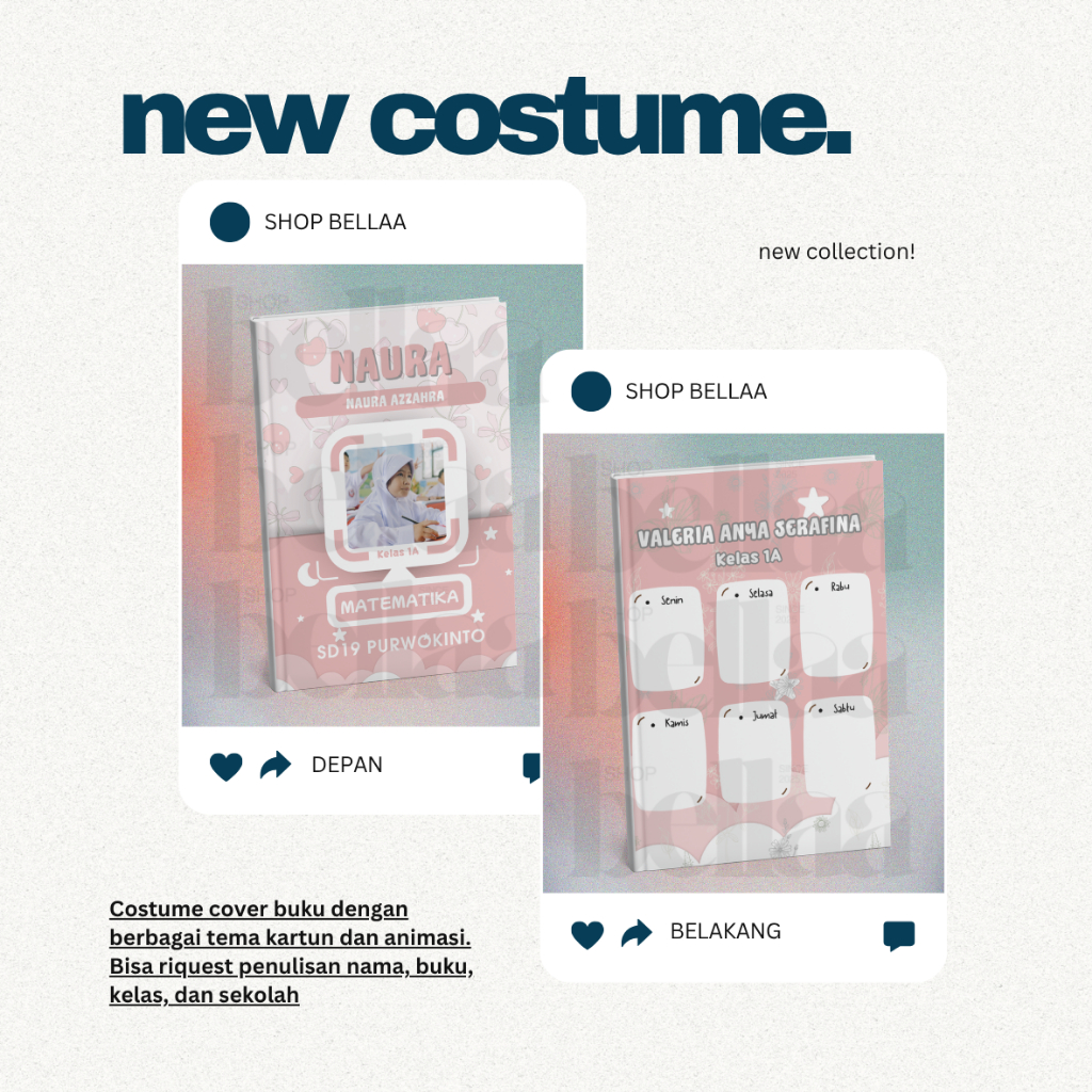 

COSTUME COVER BUKU LUCU & UNIK UNTUK ANAK - PAUD, SD, SMP, SMA (bagian 7 #1)