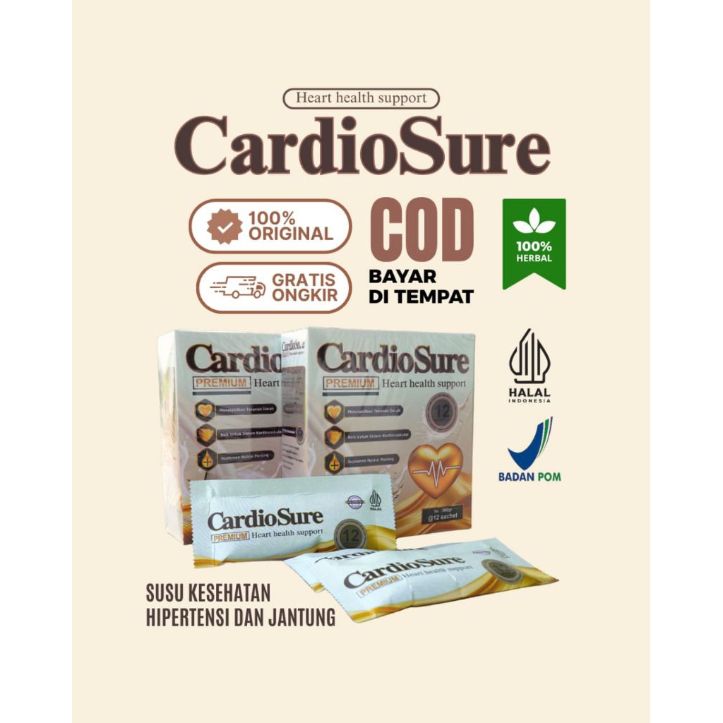 

CARDIOSURE Susu Kesehatan Jantung dan Hipertensi 100% Original BPOM Halal