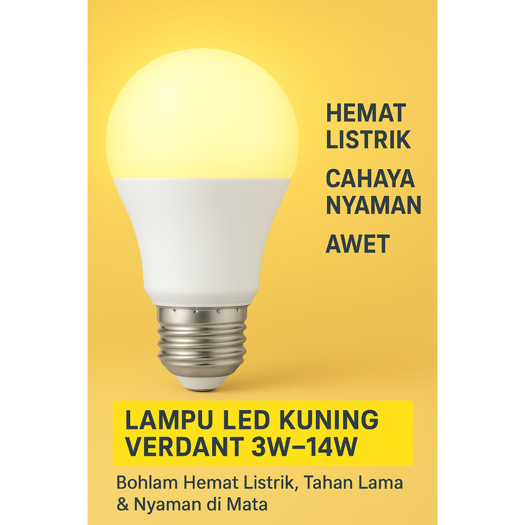 Lampu LED Kuning Verdant 3W 5W 7W 9W 11W 14W Bohlam Murah  Lampu Rumah Hemat & Tahan Lama