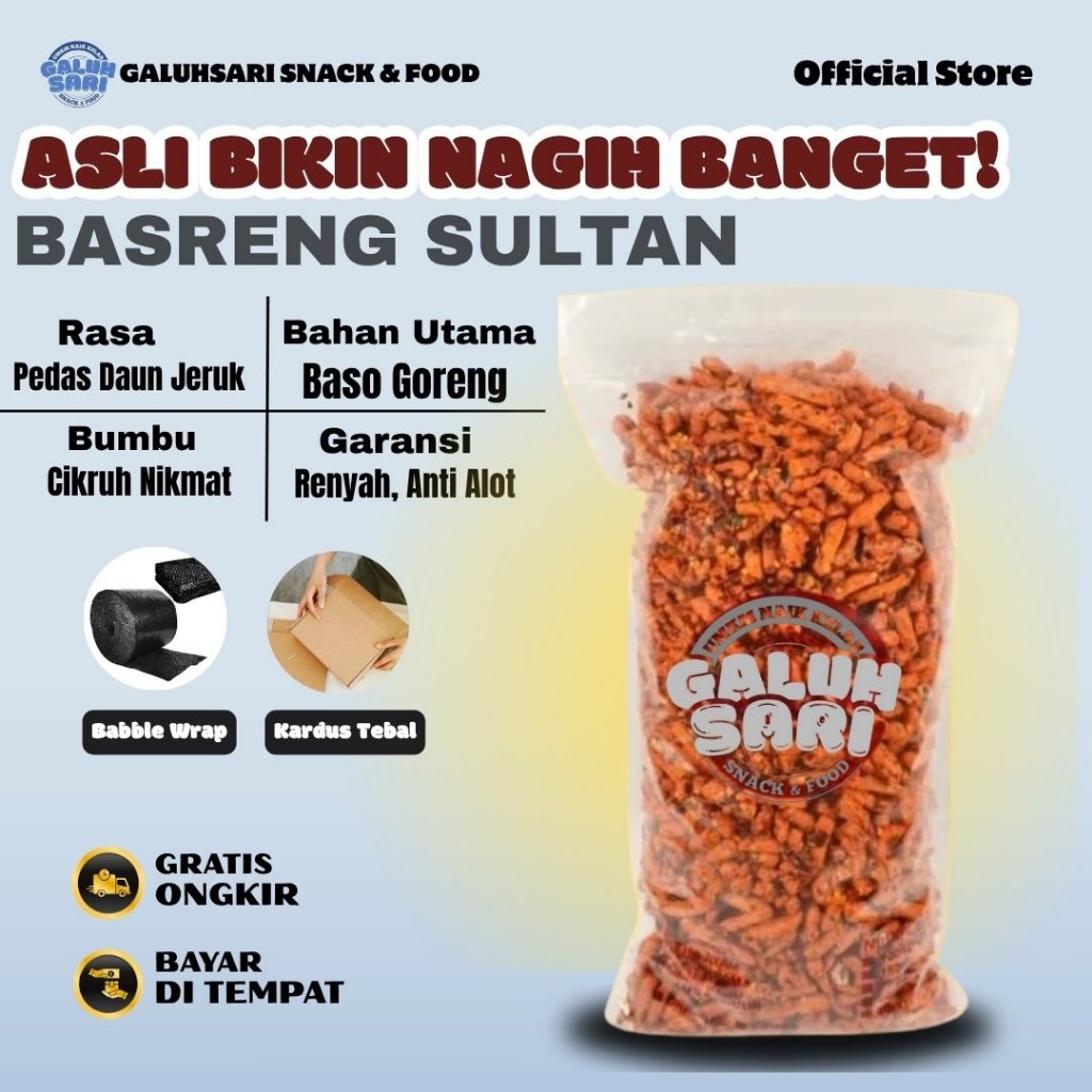 

Galuhsari - Basreng Daun Jeruk 1kg Extra Pedas Daun Jeruk Kiloan Bumbu Cikruh Melimpah Renyah Viral