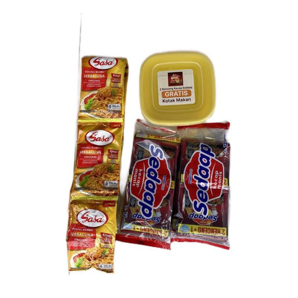 

PAKET LENGKAP BUMBU DAPUR (12 kecap, 18 kaldu sedab, 10 tepung sasa) dapat 3 item extra promo hemat Instan