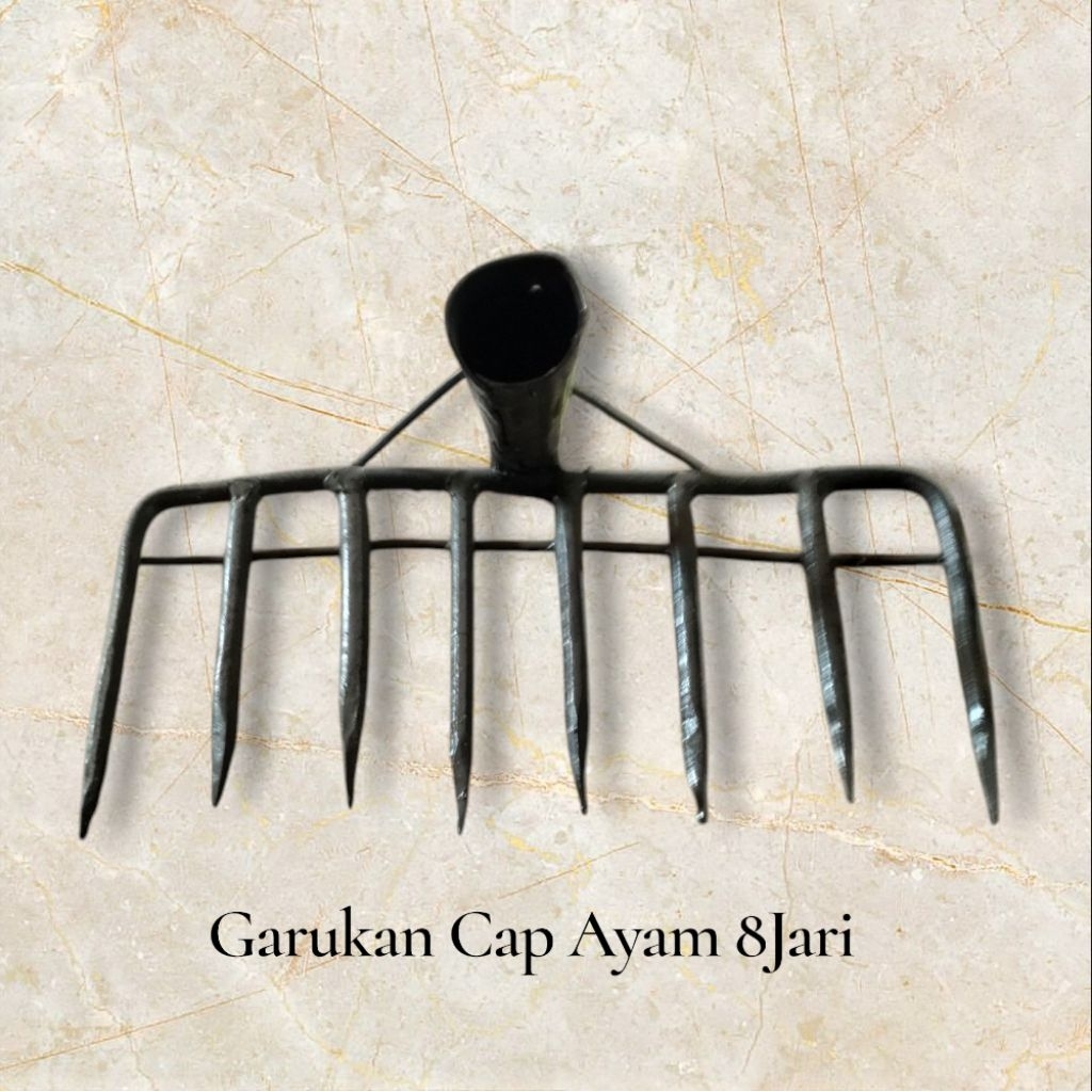 Garukan Sampah Cap Ayam 8 Jari-Bahan Baja Ulir