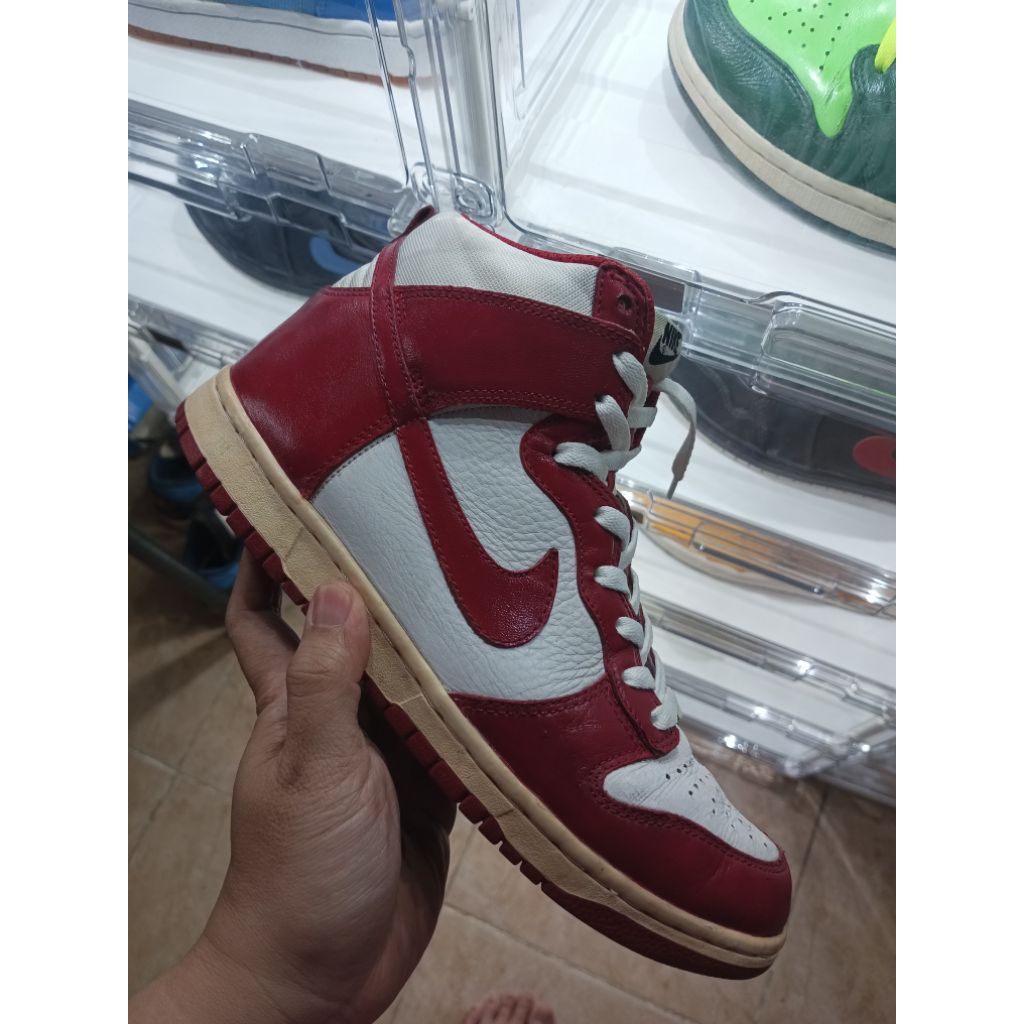 nike dunk high white varsity red 2009 authentic