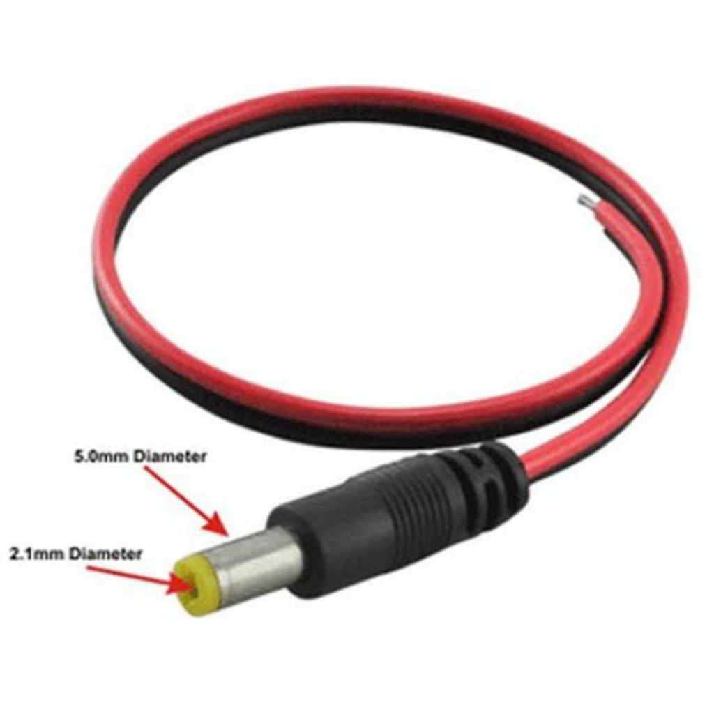 Kabel DC male camera cctv, speaker ke mobil, panel surya