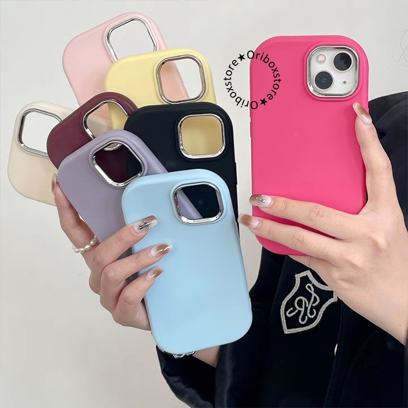 Case Matte Pastel Macaron - Chrome Lens Plating Compatible For Iphone 7 8 7+ 8+ X Xs Xr 11 12 13 14 