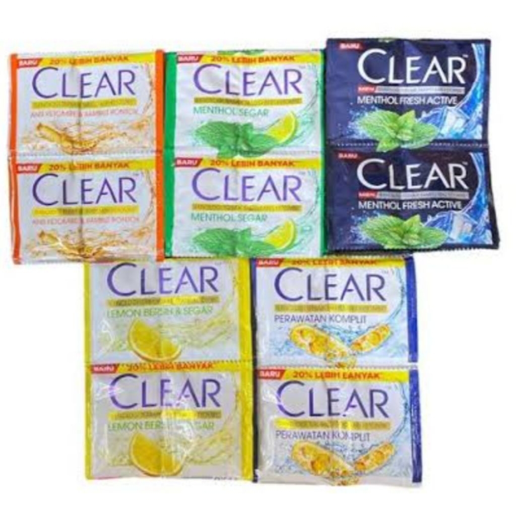 clear shampo sachet
