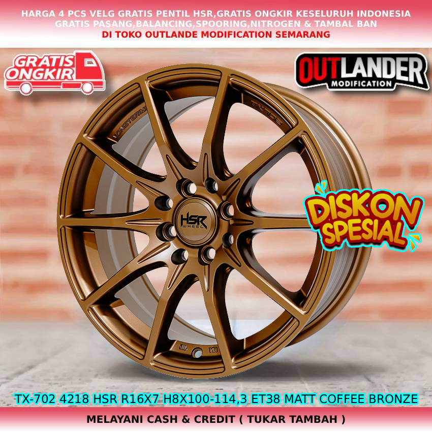 velg racing hsr velg R16 untuk mobil Veloz Avanza Livina Panther Accord VTI Xenia dll hsr tx r16