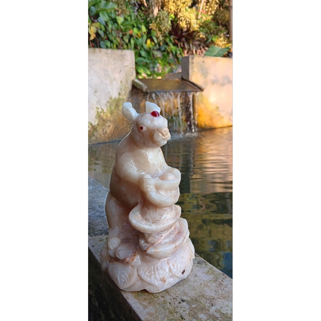 patung mini bahan batu marmer patung shio