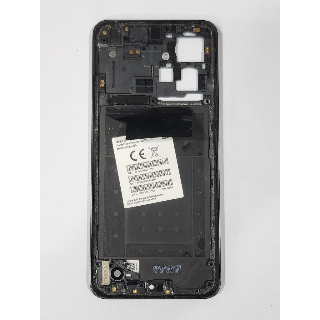BACKDOOR+MIDDLE TULANG TENGAH REDMI NOTE 12 4G ORIGINAL COPOTAN