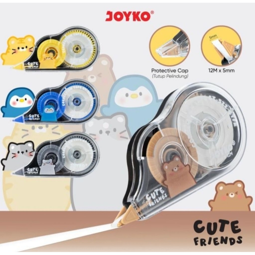 

Joyko Pita correction Tape CT-522 cute friends