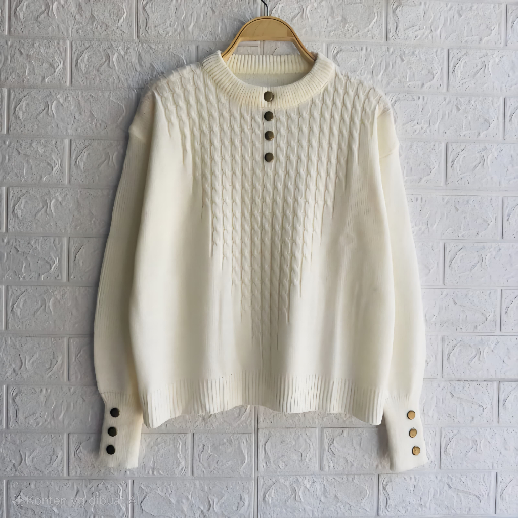 VELLY SWEATER KANCING / SWEATER RAJUT KANCING / BLOUSE RAJUT WANITA / ATASAN WANITA KOREAN STYLE