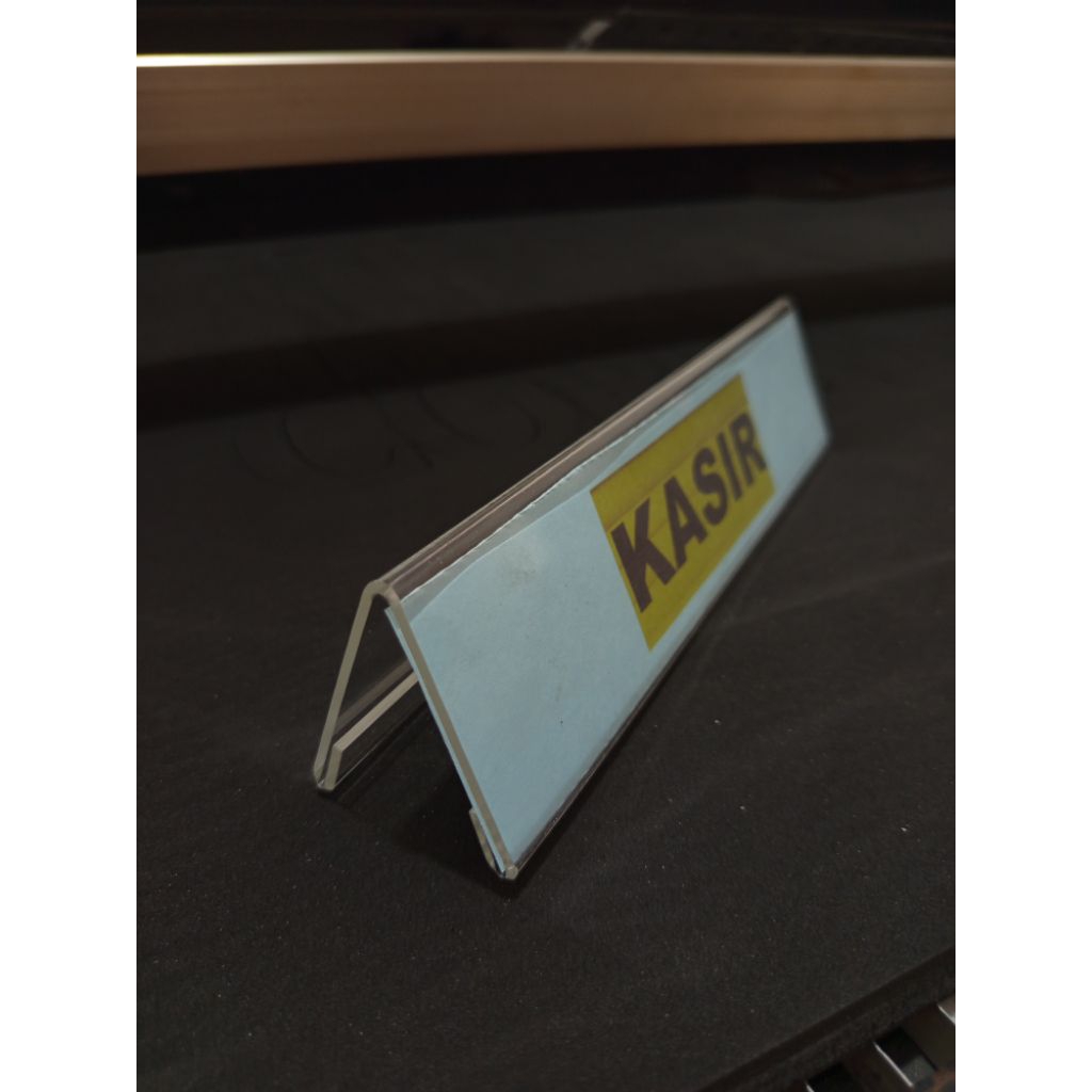 

Tent holder akrilik name label display stand merek kasir, harga model tenda UK 20x5cm
