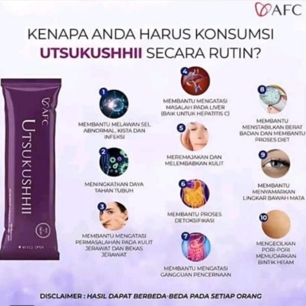 Promo UTSUKUSHHII ECER 3 SACHET "Utsukushii afc jepang original " Utsukushii dan subarashi" Utsukush