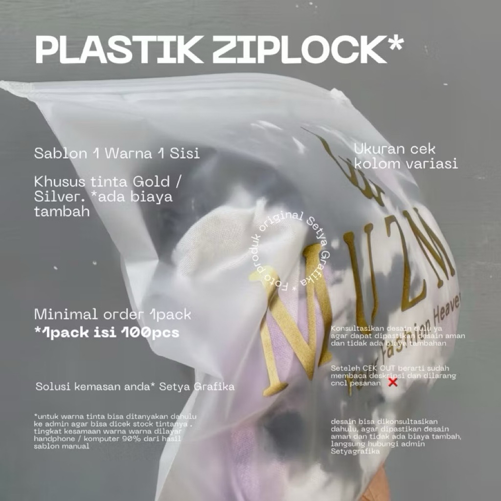 

Sablon Plastik Ziplock Transparan