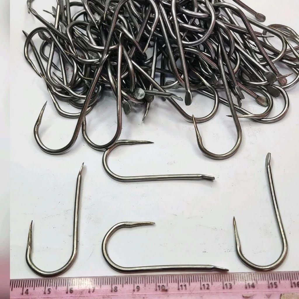 100pcs mata kail ikan pancing rawe senggol bulat gepeng