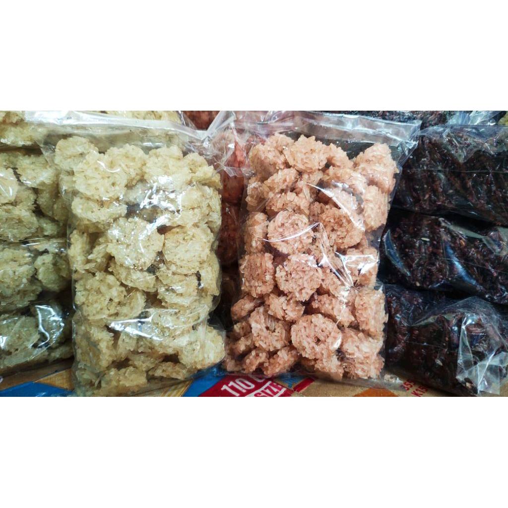 

Rengginang mini Mentah renginang mentah terasi beras ketan super isi 80 butir kerupuk tradisional