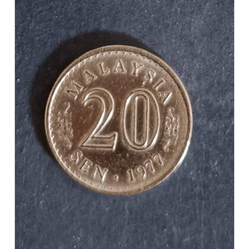 koin syllingg Malaysia 20 sen tahun 1977..