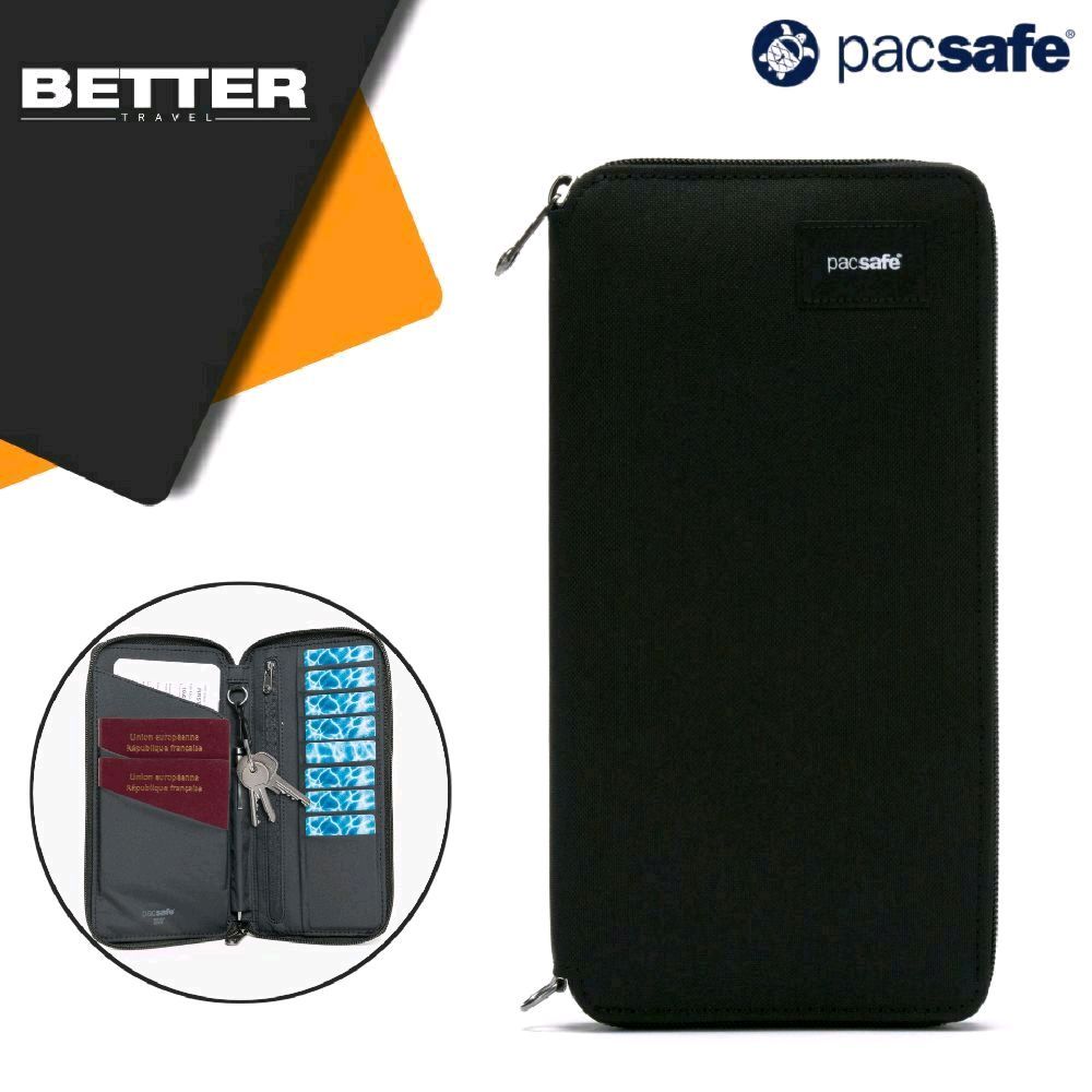 Dompet passport RFID blocking PACSAFE anti theft traveling original