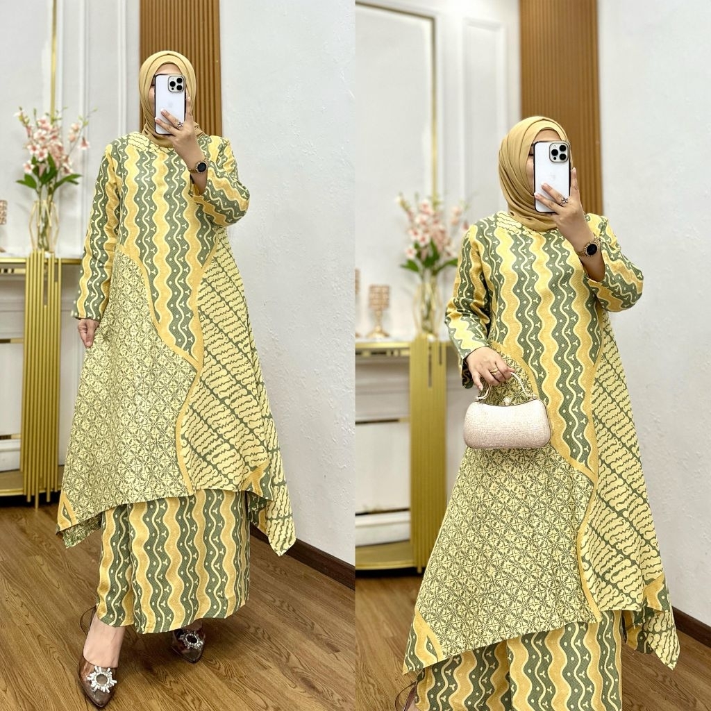 STELAN BATIK TUNIC+ROK A.K.A 5088 BAHAN DOBY SUTRA ORIGINAL A.K.A DESIGN