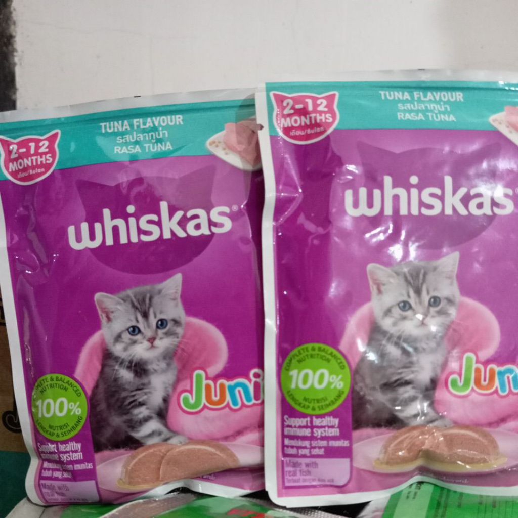 WHISKAS JUNIOR 2-12 BULAN 80 GR PAKAN KUCING LUNAK