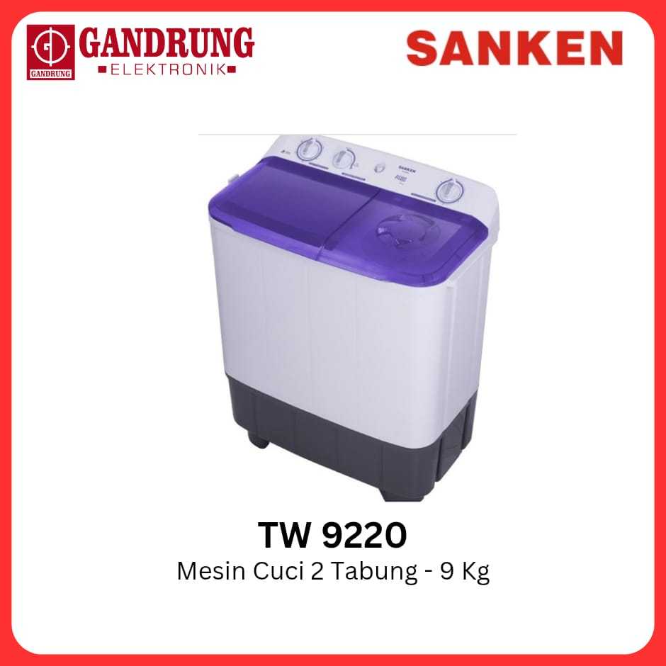 SANKEN Mesin Cuci 2 Tabung 9 Kg - TW 9220