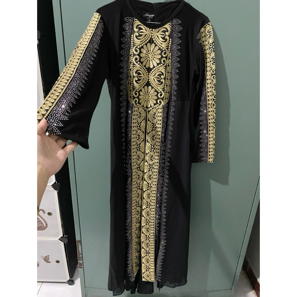 Abaya turki hitam/abaya bordir mewah
