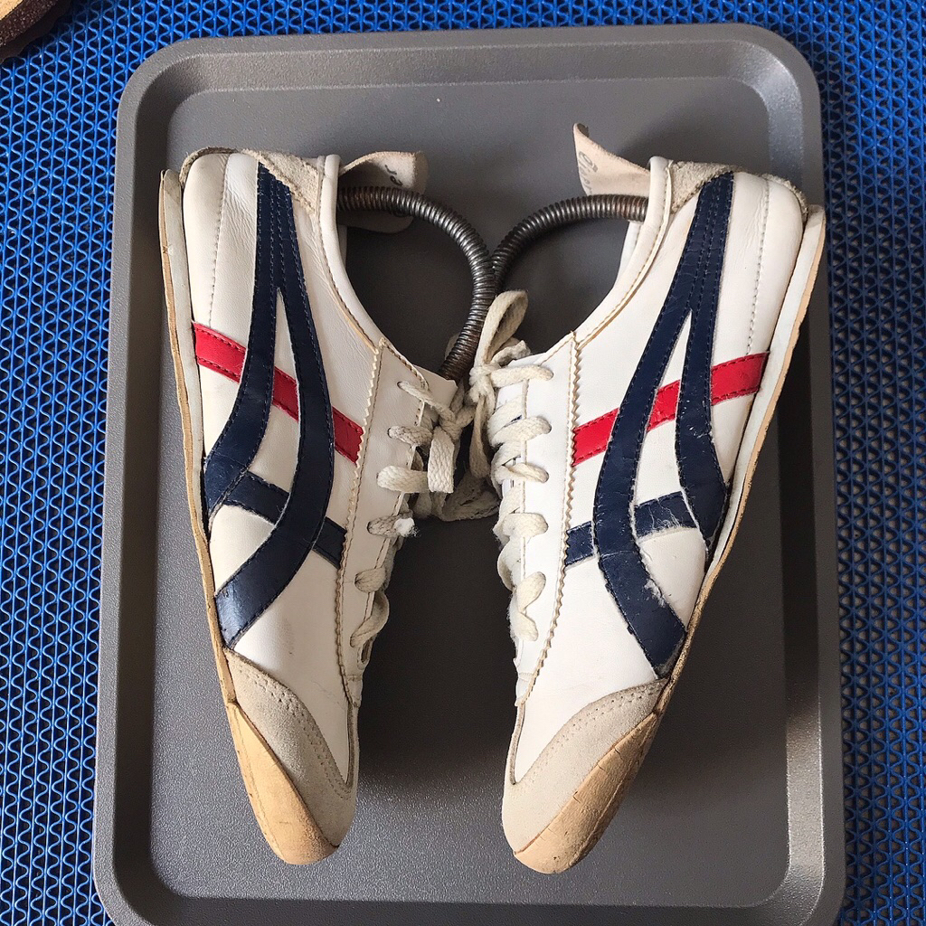 Asics Onitsuka Tiger White Leather with Laces trainners shoes japan sneakers Size 6us 39 eur 24 cm  