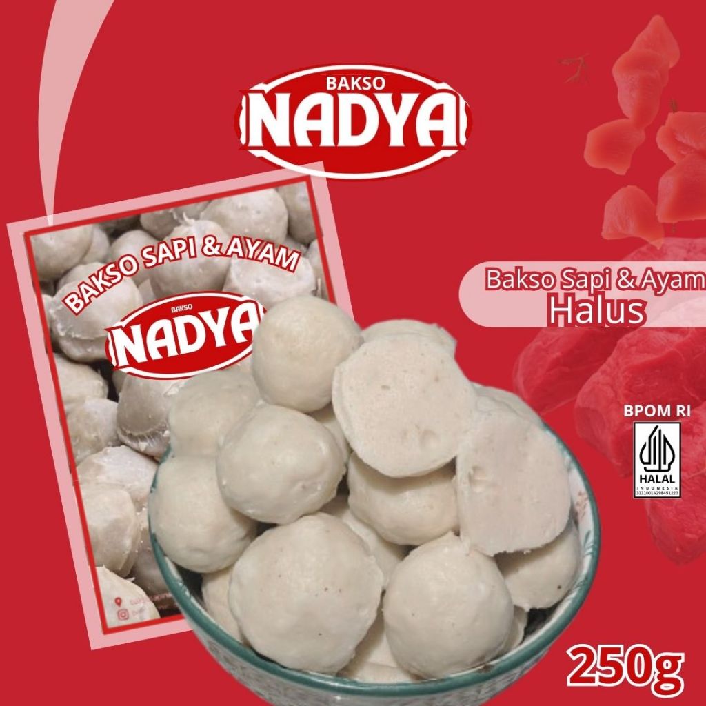 

Bakso Daging Sapi dan Ayam Varian Halus Reguler HALAL BPOM
