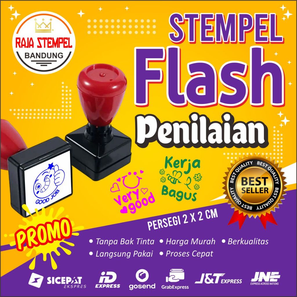STEMPEL PENILAIAN PERSEGI 2 x 2 CM TERLENGKAP  STAMPEL NILAI GURU PAUD, TK SD SMP SMA