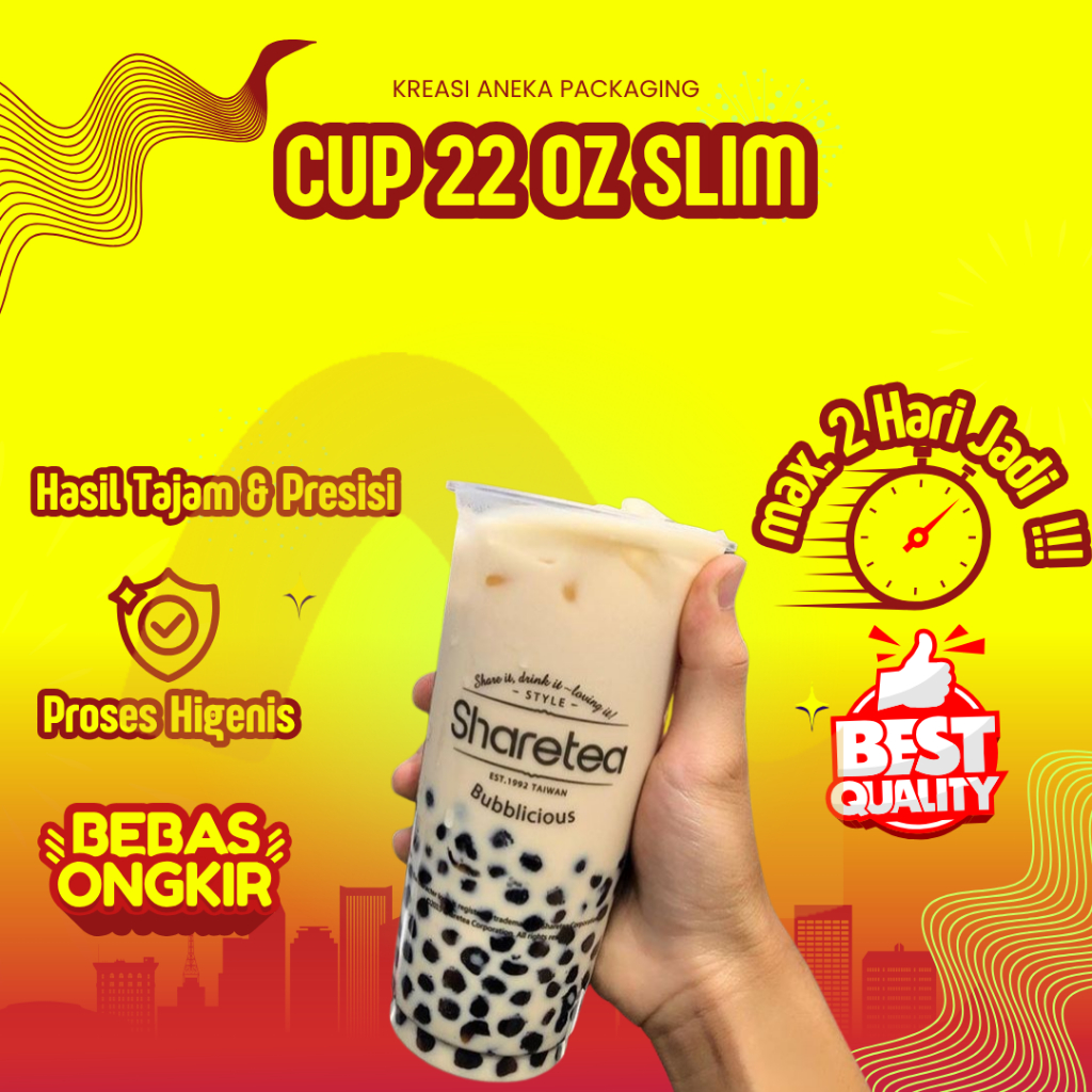 SABLON GELAS CUP 22 OZ SLIM DATAR