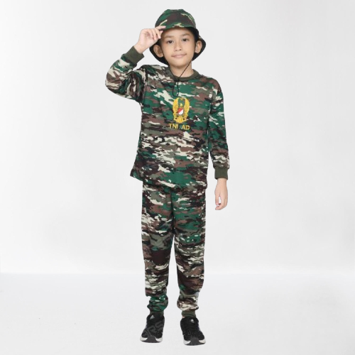Baju Tentara Terbaru Anak Bahan Dryfit // Baju Stelan TNI AD Kasad anak // Training Anak Drifit