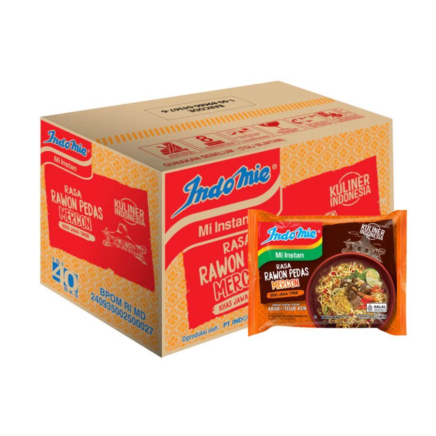 

Indomie Kuah Rawon Pedas Mercon Mie Instan 1Dus 40pcs